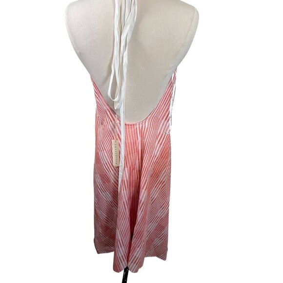 Lovestitch Dress M Orange Striped Retro Beach Swim Preppy Retro Boho Hippie 80s - Picture 6 of 11